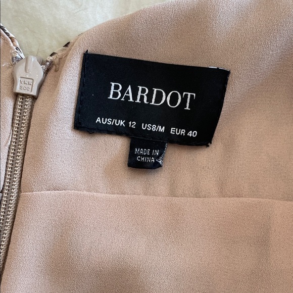 Bardot Tan and Black Patterned Midi Dress 8 us - Picture 2 of 10
